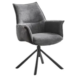 Armlehnstuhl Sitzfl&auml;che 360&deg; drehbar Chenille, Flachgewebe
