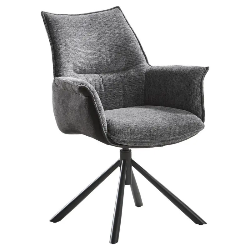 Armlehnstuhl Sitzfl&auml;che 360&deg; drehbar Chenille, Flachgewebe