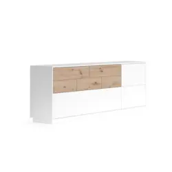 Sideboard Wei&szlig;, Eiche Artisan 205/77/44 cm