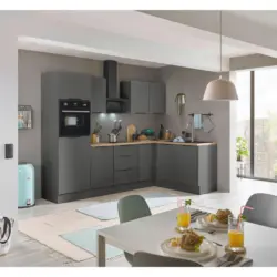 Eckk&uuml;che 270/165 cm in Graphitfarben