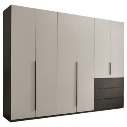 Dreht&uuml;renschrank in Graphitfarben, Hellgrau