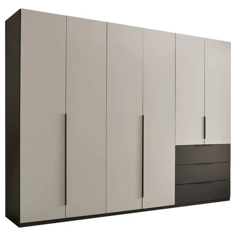 Dreht&uuml;renschrank in Graphitfarben, Hellgrau