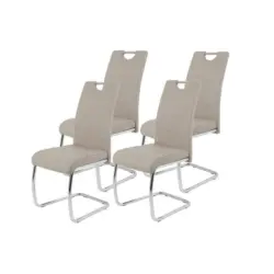 Schwingstuhl-Set 4 St&uuml;ck Typenauswahl, mit Griff, abwischbar Lederlook