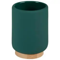 Zahnputzbecher Holz, Keramik