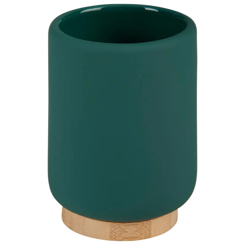 Zahnputzbecher Holz, Keramik