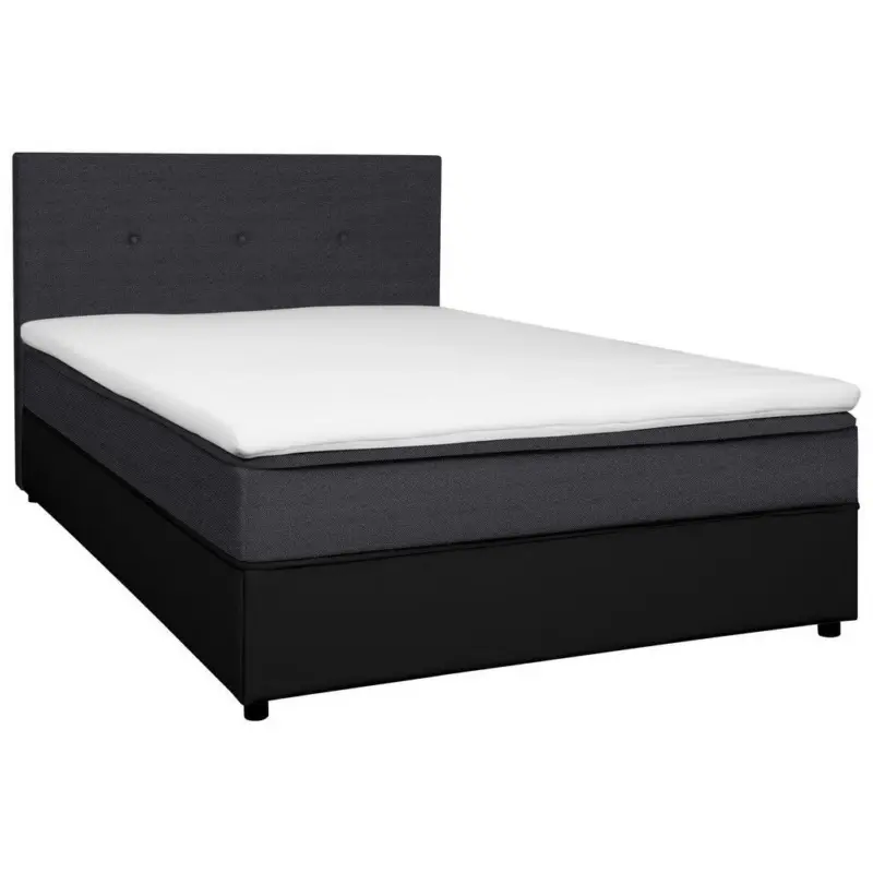 Boxbett 160/200 cm in Anthrazit, Schwarz