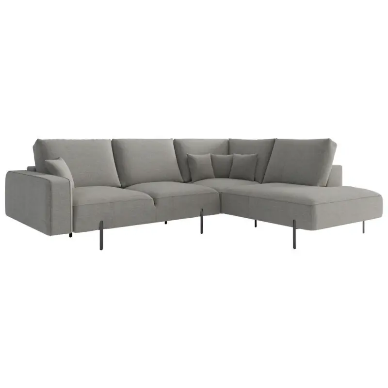 Ecksofa in Flachgewebe Hellbraun 280/223 cm