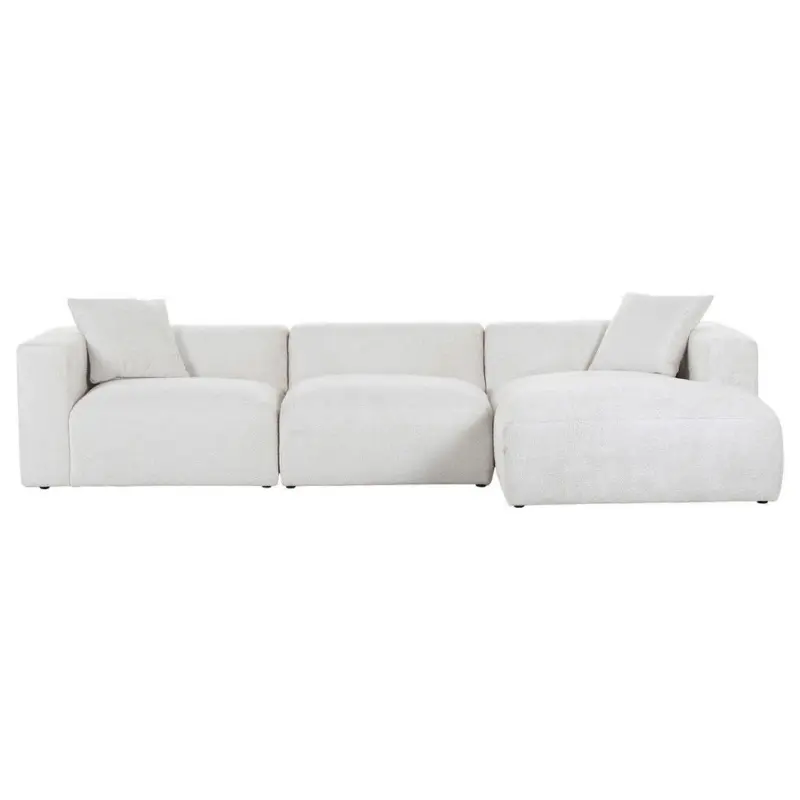 Ecksofa in Chenille Creme 323/178 cm
