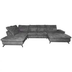 Wohnlandschaft in Struktur Dunkelgrau