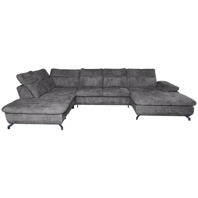 Wohnlandschaft in Struktur Dunkelgrau