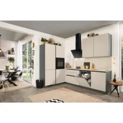 Eckk&uuml;che 183/276 cm in Anthrazit, Creme