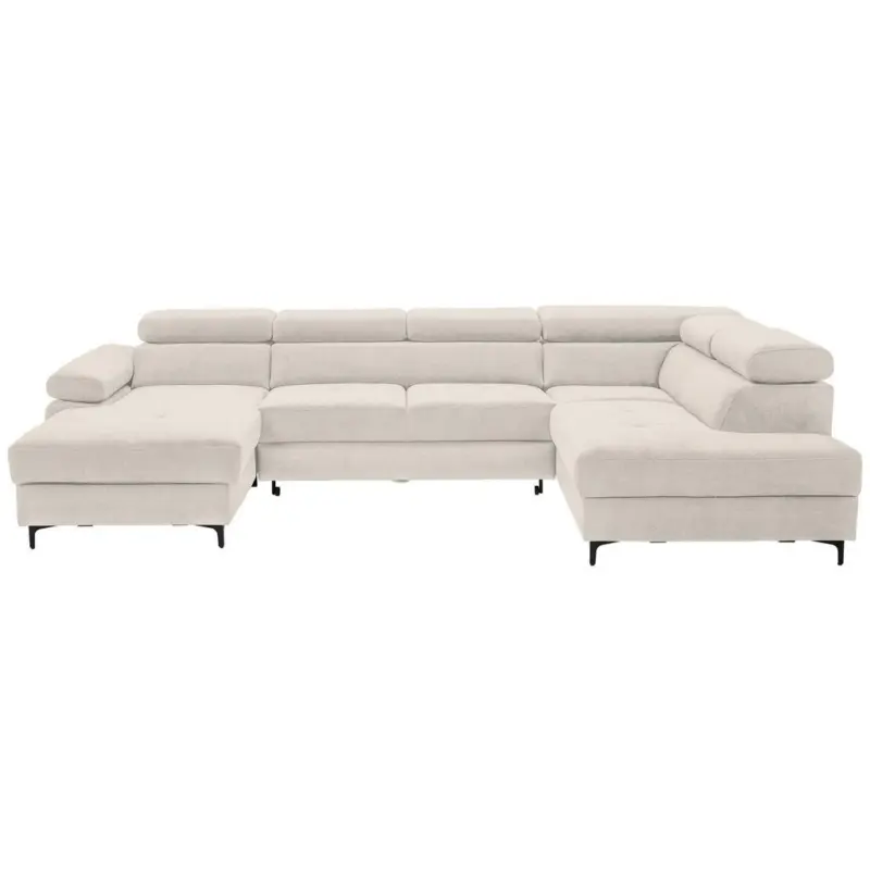 Wohnlandschaft Combo in Flachgewebe Beige