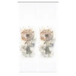 Fl&auml;chenvorhang in Naturfarben, Wei&szlig;, Hellgrau halbtransparent