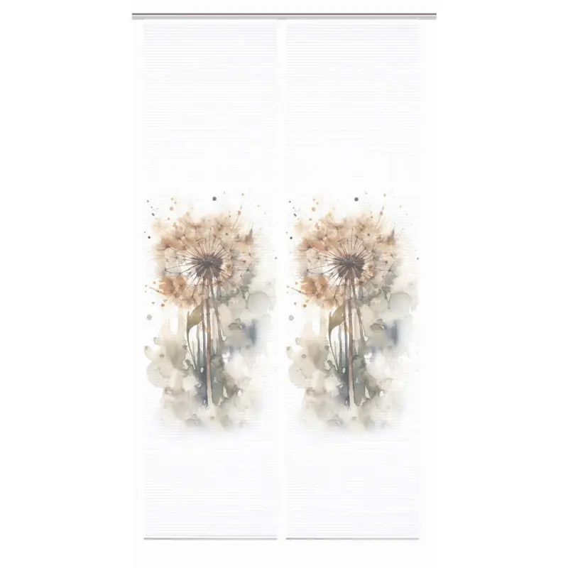 Fl&auml;chenvorhang in Naturfarben, Wei&szlig;, Hellgrau halbtransparent