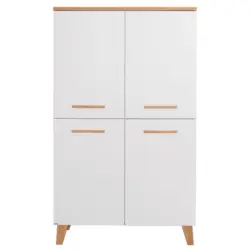 Regal 94,8/159/39,9 cm Wei&szlig;, Eichefarben