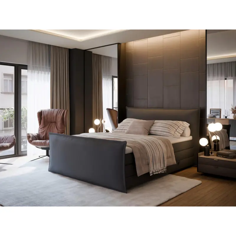 Boxspringbett 160/200 cm in Grau