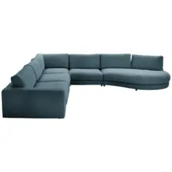 Ecksofa in Flachgewebe Petrol 365/425 cm