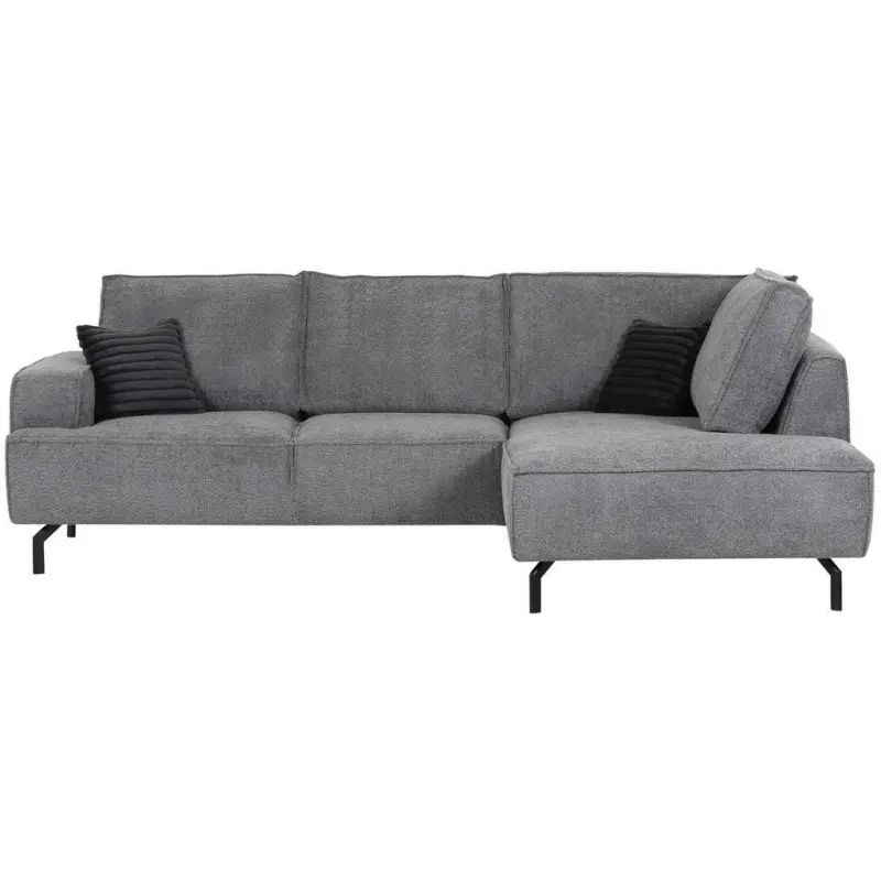Ecksofa in Teddystoff Grau 270/190 cm