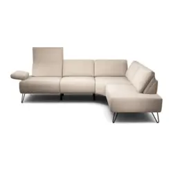 Ecksofa Cosy in Chenille Sandfarben 248-263/193 cm