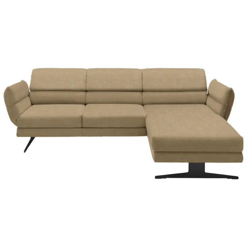 Ecksofa in Flachgewebe Senfgelb 279-327/176-217 cm