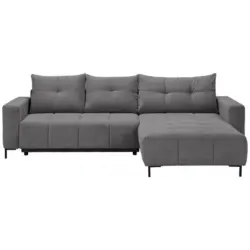 Ecksofa in Webstoff Hellgrau