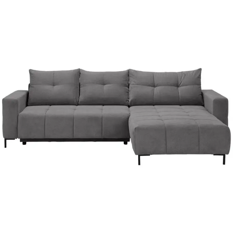 Ecksofa in Webstoff Hellgrau