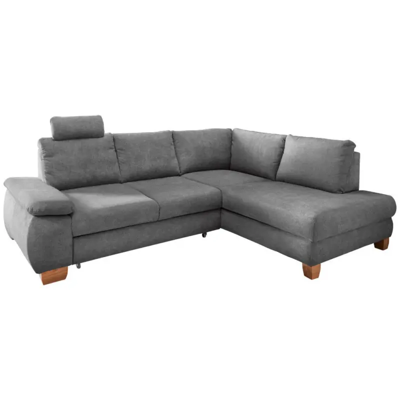 Eckschlafsofa in Chenille Grau