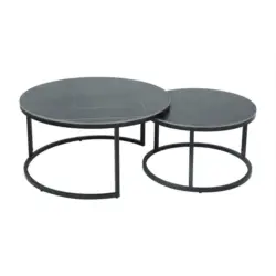 Couchtischset in Metall, Stein