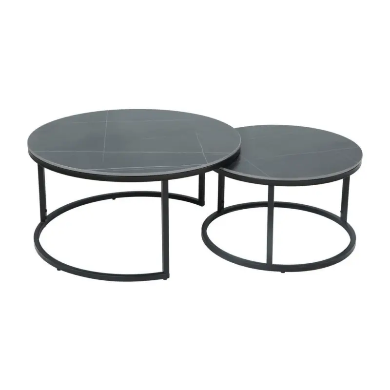 Couchtischset in Metall, Stein