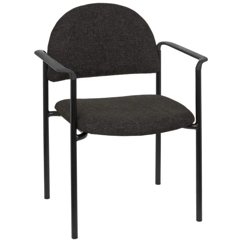 Besucherstuhl in Flachgewebe Schwarz, Dunkelgrau