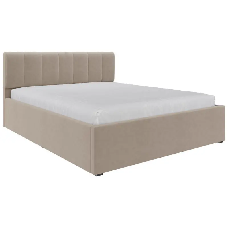 Polsterbett Lattenrost, Bettkasten Hellbraun 160/200 cm