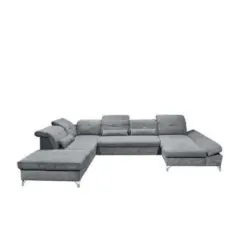 Wohnlandschaft in Mikrovelours Anthrazit