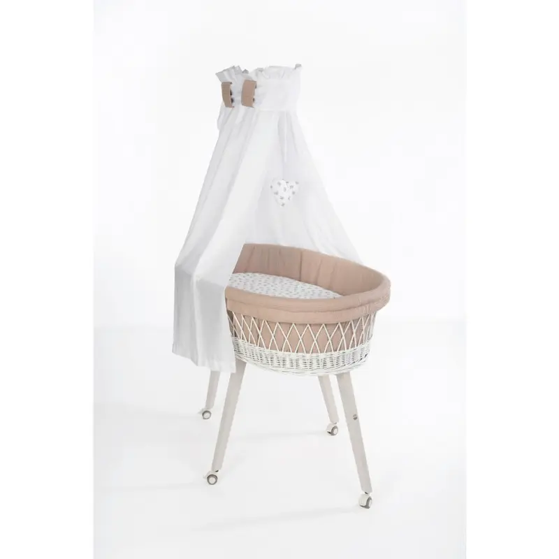 Stubenwagen-Komplettset Babybett Lounge Wei&szlig;