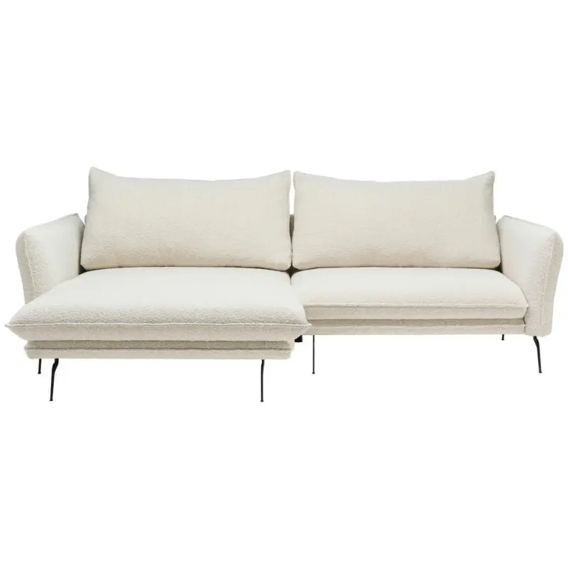 Ecksofa in Boucl&eacute; Creme 182/277 cm