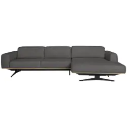 Ecksofa in Struktur Dunkelgrau 305/163 cm