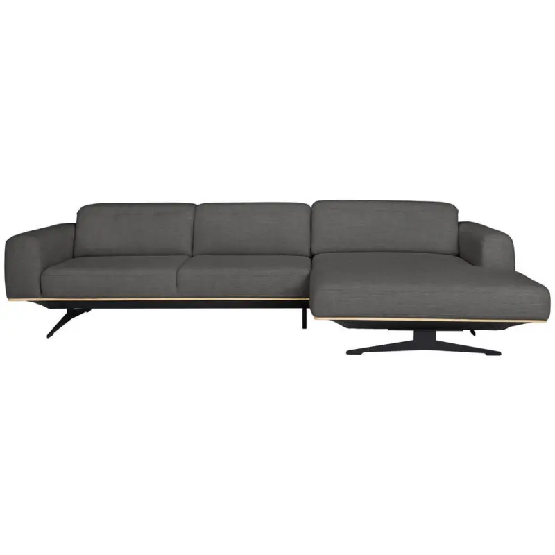 Ecksofa in Struktur Dunkelgrau 305/163 cm