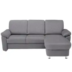 Ecksofa in Webstoff Grau 220/163 cm