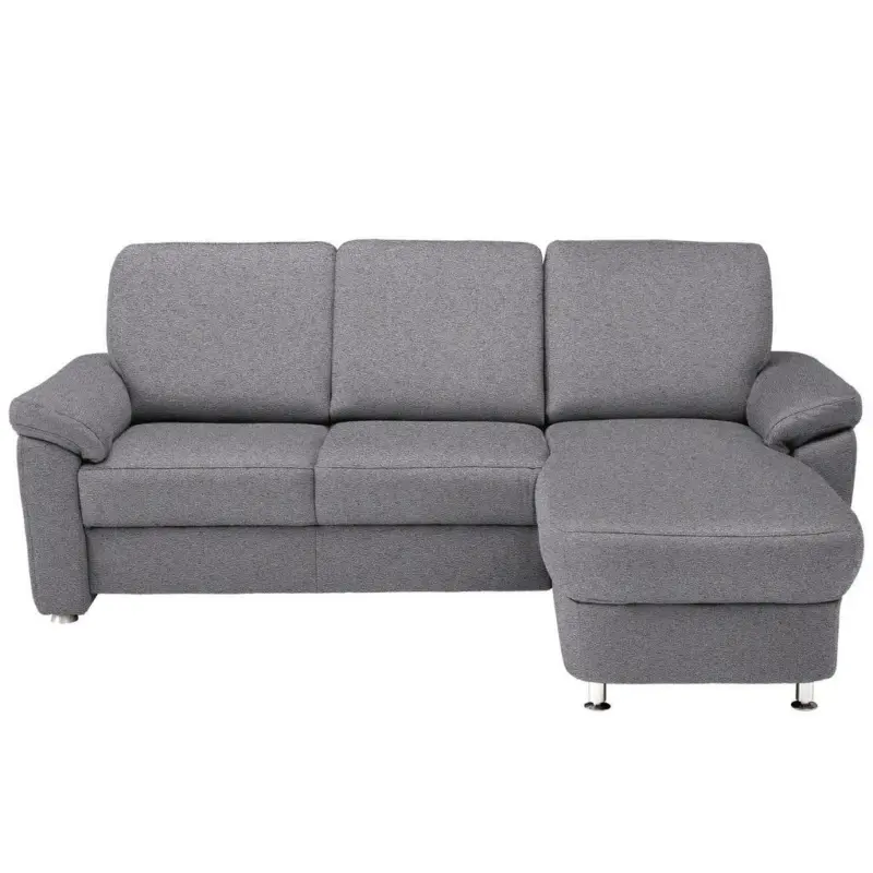 Ecksofa in Webstoff Grau 220/163 cm
