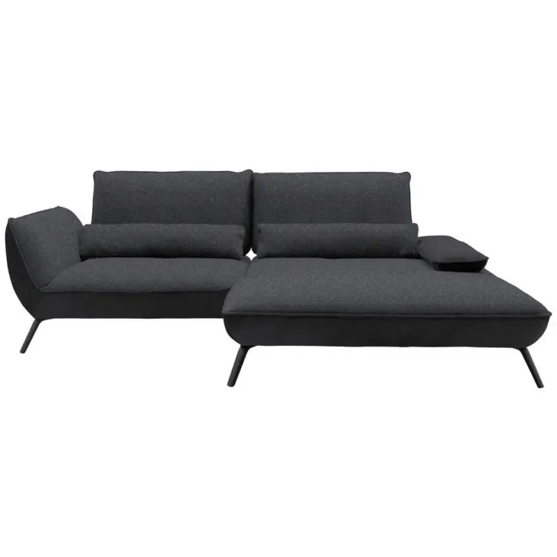 Ecksofa in Flachgewebe Anthrazit 273/191 cm