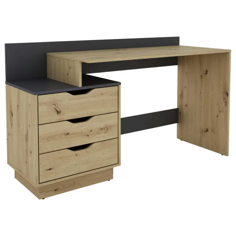 Schreibtisch 138/51,5/83,5 cm in Anthrazit, Eiche Artisan