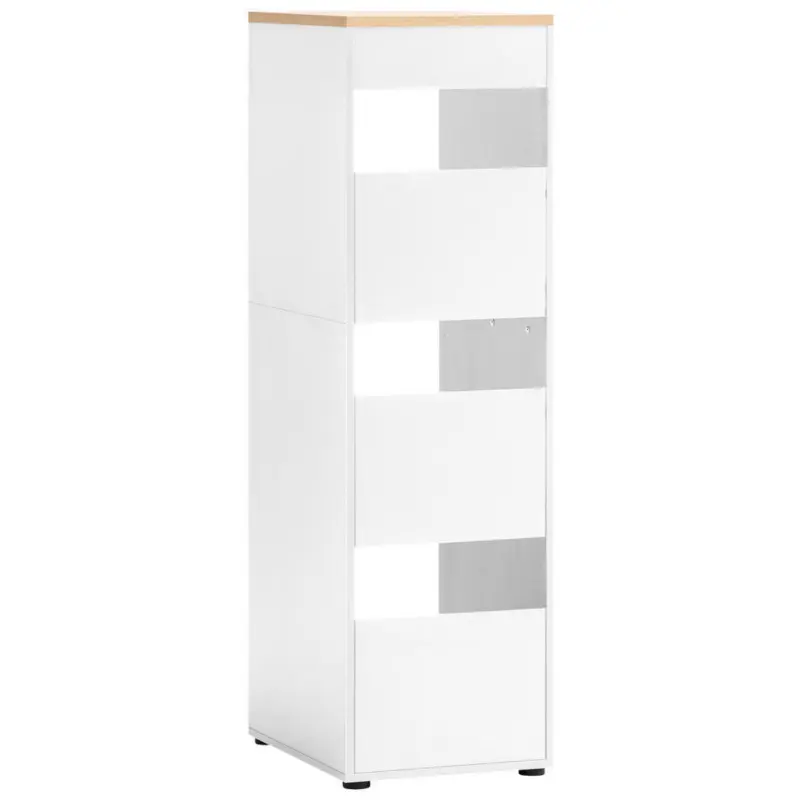 Mehrzweckschrank 45,10/154,7/60 cm in Wei&szlig;, Eichefarben