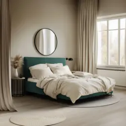 Polsterbett gepolstertes Kopfteil, Lattenrost, Bettkasten Dunkelgr&uuml;n 180/200 cm