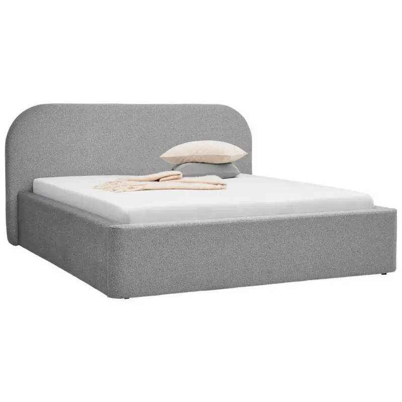 Polsterbett Bettkasten, Lattenroste Grau 180/200 cm