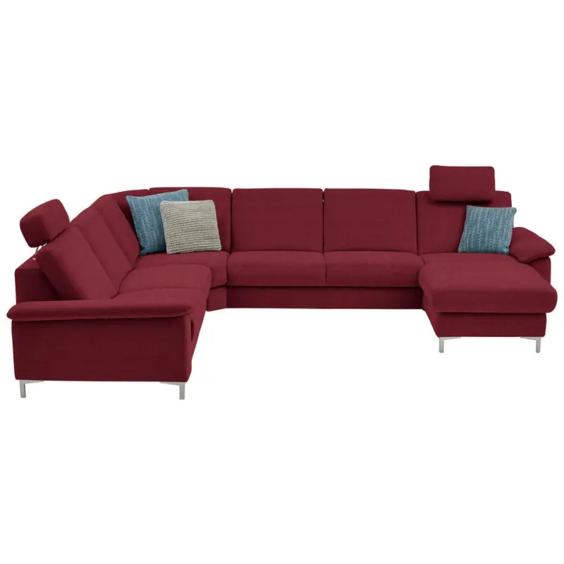 Wohnlandschaft in Chenille Rot