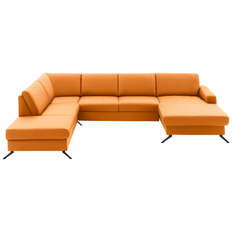 Wohnlandschaft in Echtleder Orange