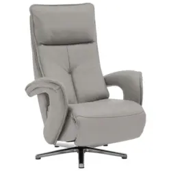 Relaxsessel in Leder Silberfarben