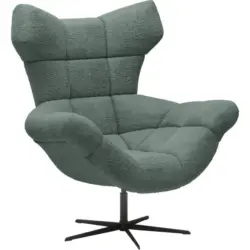 Ohrensessel in Chenille Gr&uuml;n