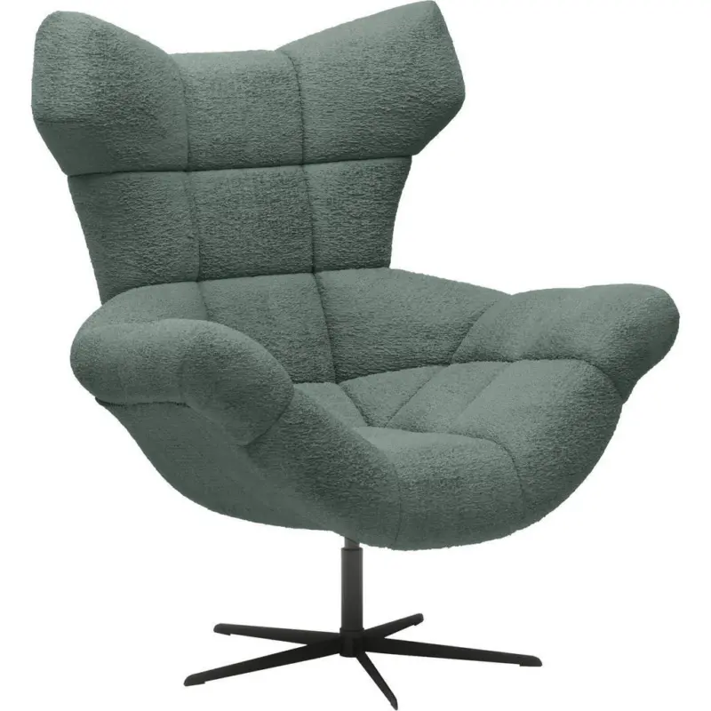 Ohrensessel in Chenille Gr&uuml;n