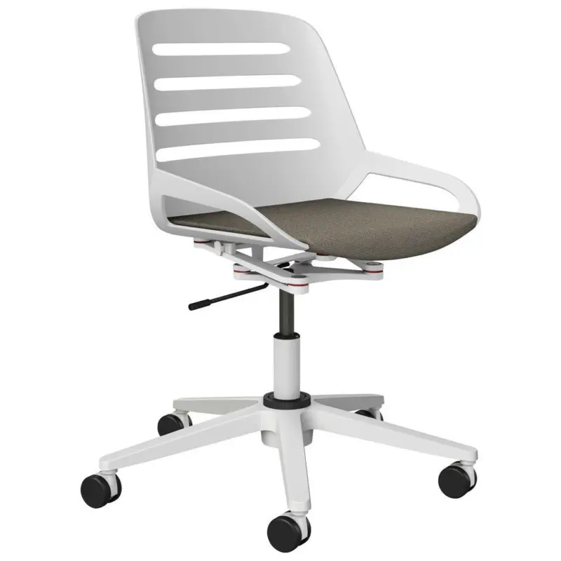 Drehstuhl in Wei&szlig;, Beige