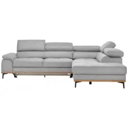Ecksofa in Webstoff Creme 282/226 cm